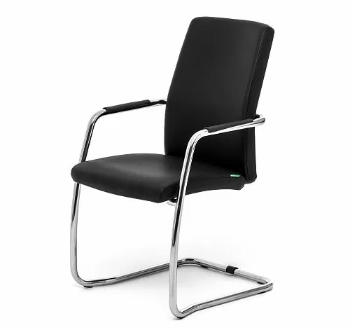 ВЕЛ_СИТ/WELL_SEAT Кресло, полозья,кожа ЧЕРНЫЙ/ХРОМ